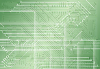 Image showing Industrial electronic light green background