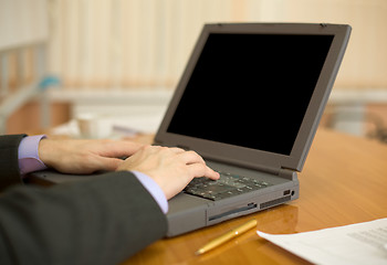Image showing Business people planning on the laptop