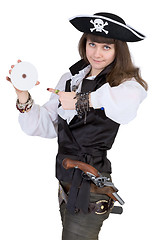 Image showing Pirate - woman with disc