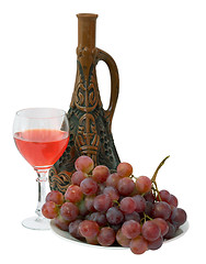 Image showing Bright still life with wine