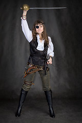 Image showing The girl - pirate with eye patch