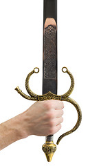 Image showing Shaft of sword on hand