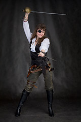 Image showing The girl - pirate with eye patch