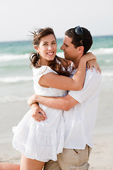 Image showing love couple on the beach