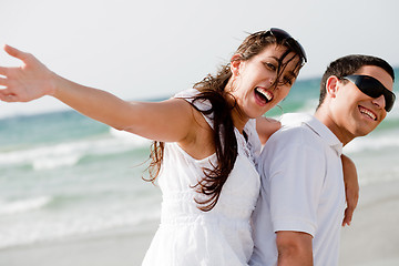 Image showing Young Couple Piggybacking