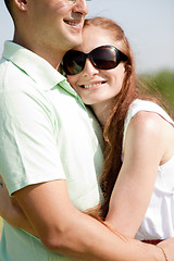 Image showing Closeup Portrait Of A beautiful Couple Hugging