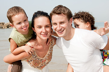 Image showing family in the beach