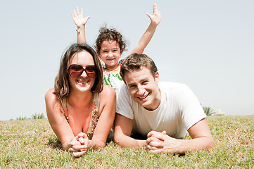 Image showing Family of three vacation