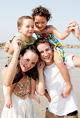 Image showing family in the beach