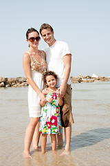 Image showing Family on the beach