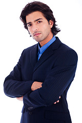 Image showing Handsome successful business man in suit half lenth