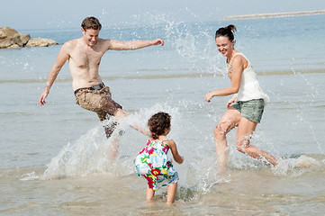 Image showing Family in the beach