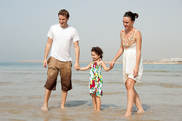 Image showing Family  in the beach