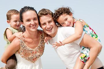 Image showing family in the beach