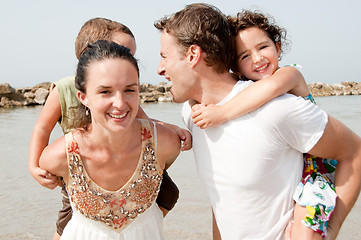 Image showing family in the beach