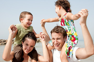 Image showing family in the beach