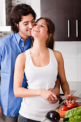 Image showing couple getting close