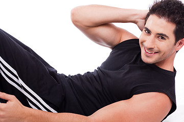Image showing Man doing Abdomen exercise