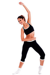 Image showing Woman showing a fitness  position