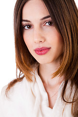 Image showing closeup shot of  young brunette model