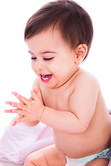 Image showing Baby enjoying by clapping hands