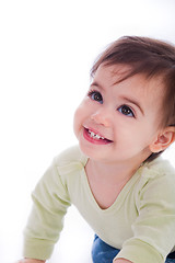 Image showing Close up of small caucasian baby boy