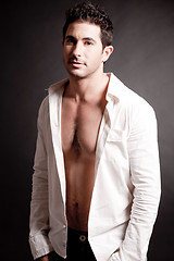 Image showing Fashion male model standing