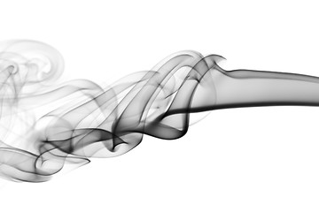 Image showing Abstraction. puff of black fume on white