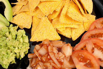 Image showing Nachos and dips