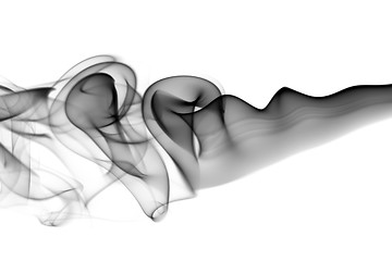 Image showing Black waves of Abstract smoke on white