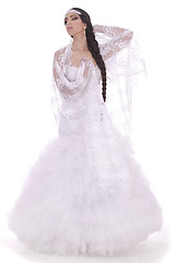Image showing Wedding bride dressed in white dress