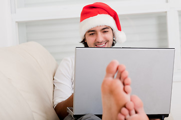 Image showing shopping online for christmas