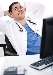 Image showing Smiling young male doctor