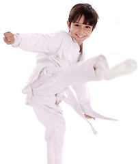 Image showing Karate boy excercising