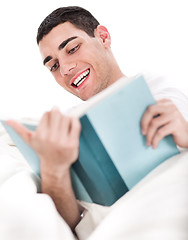 Image showing Young man enjoy reading book