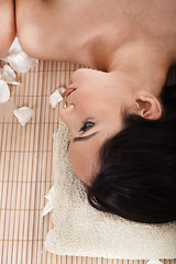 Image showing Beautiful woman getting spa treatment