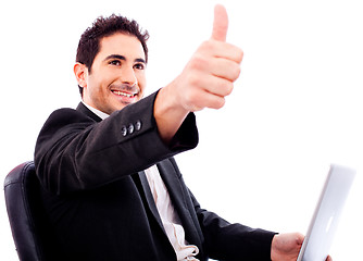 Image showing Business man Showing thumbs up