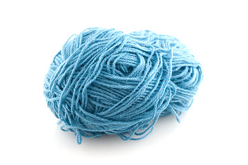 Image showing Blue  knitting wool