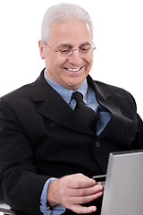 Image showing Business man doing internet banking