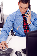 Image showing Business man calling