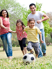 Image showing Happy family run