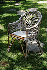 Image showing old  White garden chair