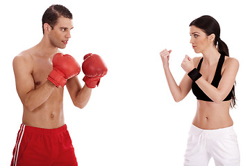 Image showing Young boxers training