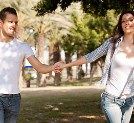 Image showing Young couple enjoying