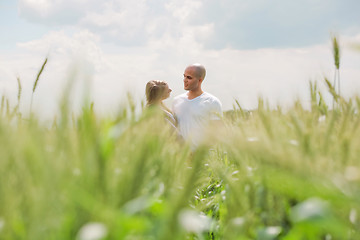 Image showing Long shot of a newly married couple