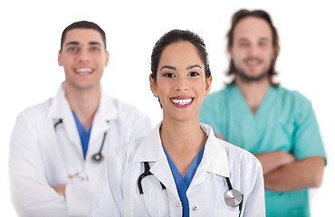 Image showing Ethnic doctor with collegues