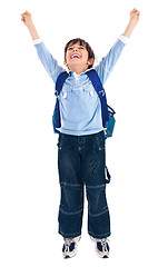 Image showing school boy very happy