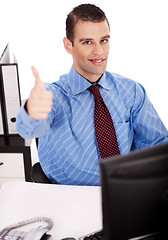Image showing Business man showing thumbs up