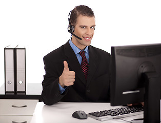 Image showing profesional showing thumbs up