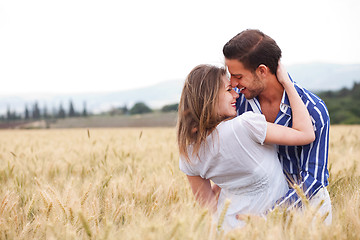 Image showing Couple smiling eachother